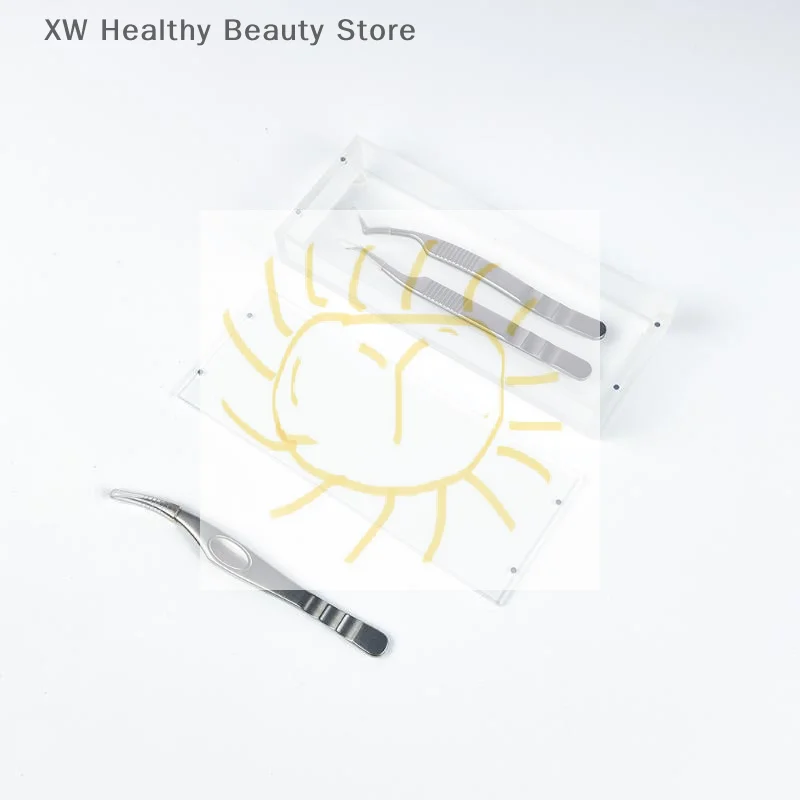 Scatola portaoggetti per ciglia Piastra magnetica per estensione ciglia Organizzatore multifunzionale per trucco per ciglia finte Porta ciglia per pallet in acrilico