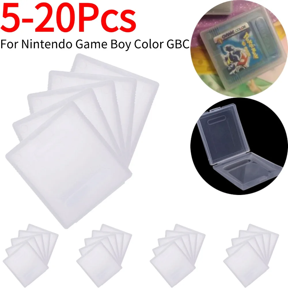 صندوق تخزين ألعاب شفاف ، غطاء مضاد للغبار ، حماية حافظة ، صندوق بطاقات ألعاب للون Gameboy ، GBC ، GBC ، جديد ، 5-20