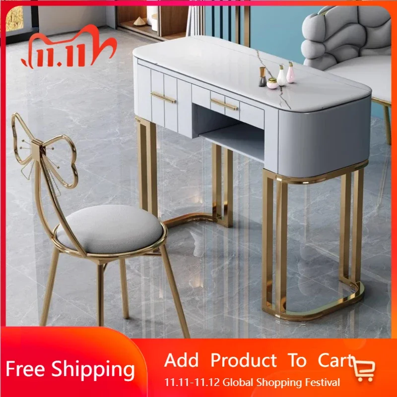 

Postmodern Drawer Nail Desk Design Chair Beauty Storage Nail Desk Supplies Professionals Scrivania Per Unghie Trendy Furniture