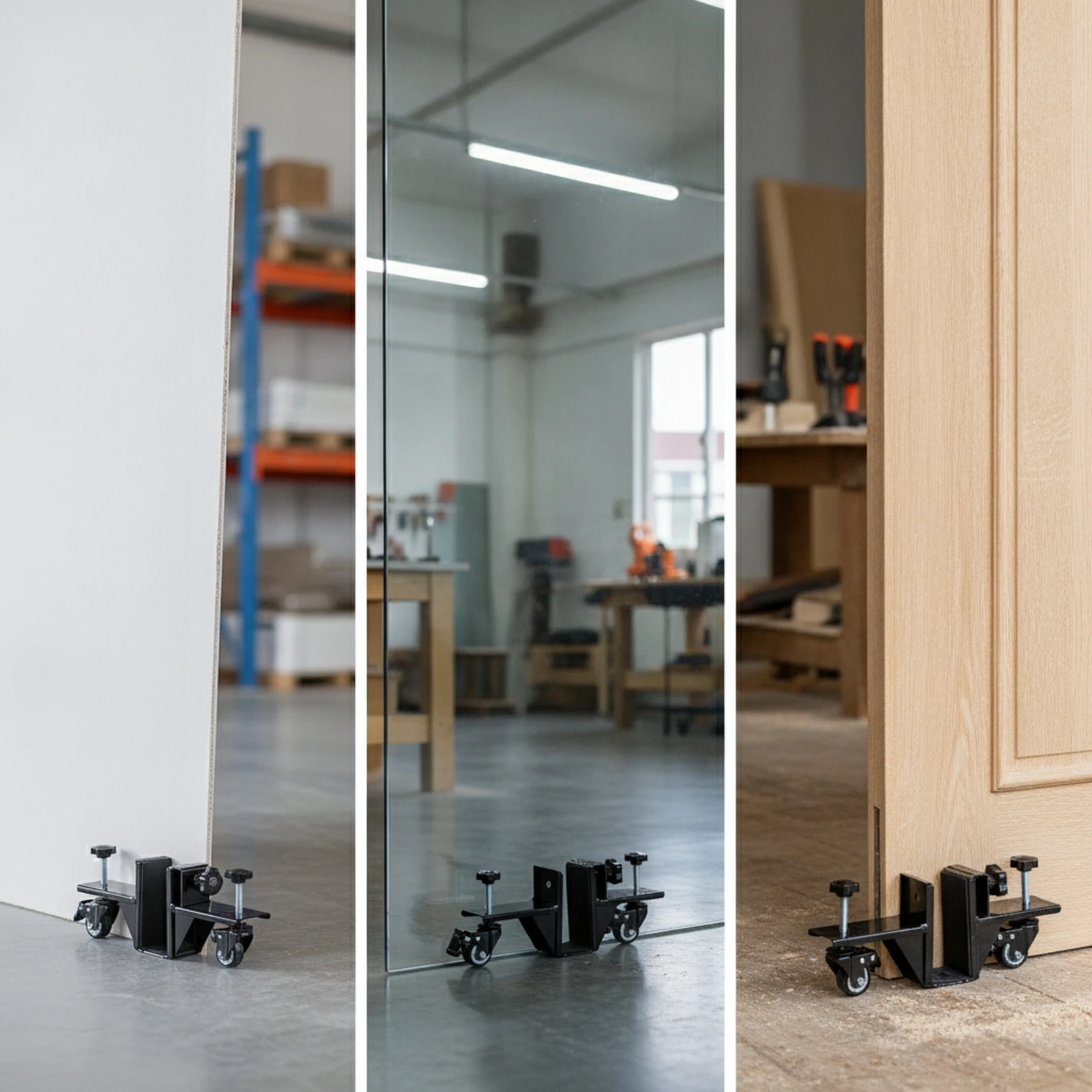 Door Panel Mover Compact Panel Mover Board Trolley Stable Slab Dolly Sturdy for Installers, Construction Sites, Workshops