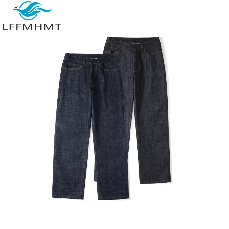 13.5oz Selvedge Denim Jeans Men Heavyweight Straight Loose American Vintage Blue Casual Pants 2026