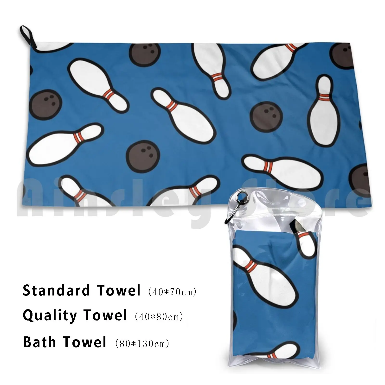 Bowling For Pins Pattern Custom Towel Bath Towel Bowling Ten Pin Pins Bowl Bowls Ball Balls Fifties Pattern