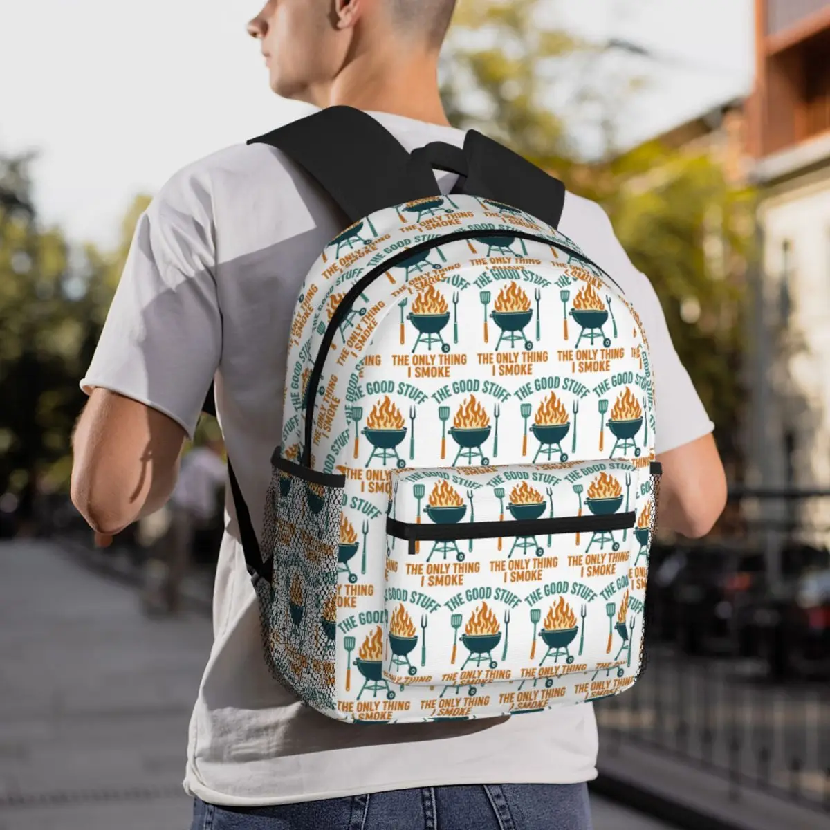 I Only Smoke The Good Stuff BBQ Grilling Backpack Student BookBag Kids School Bag Laptop Shoulder Bags for Boys Girls