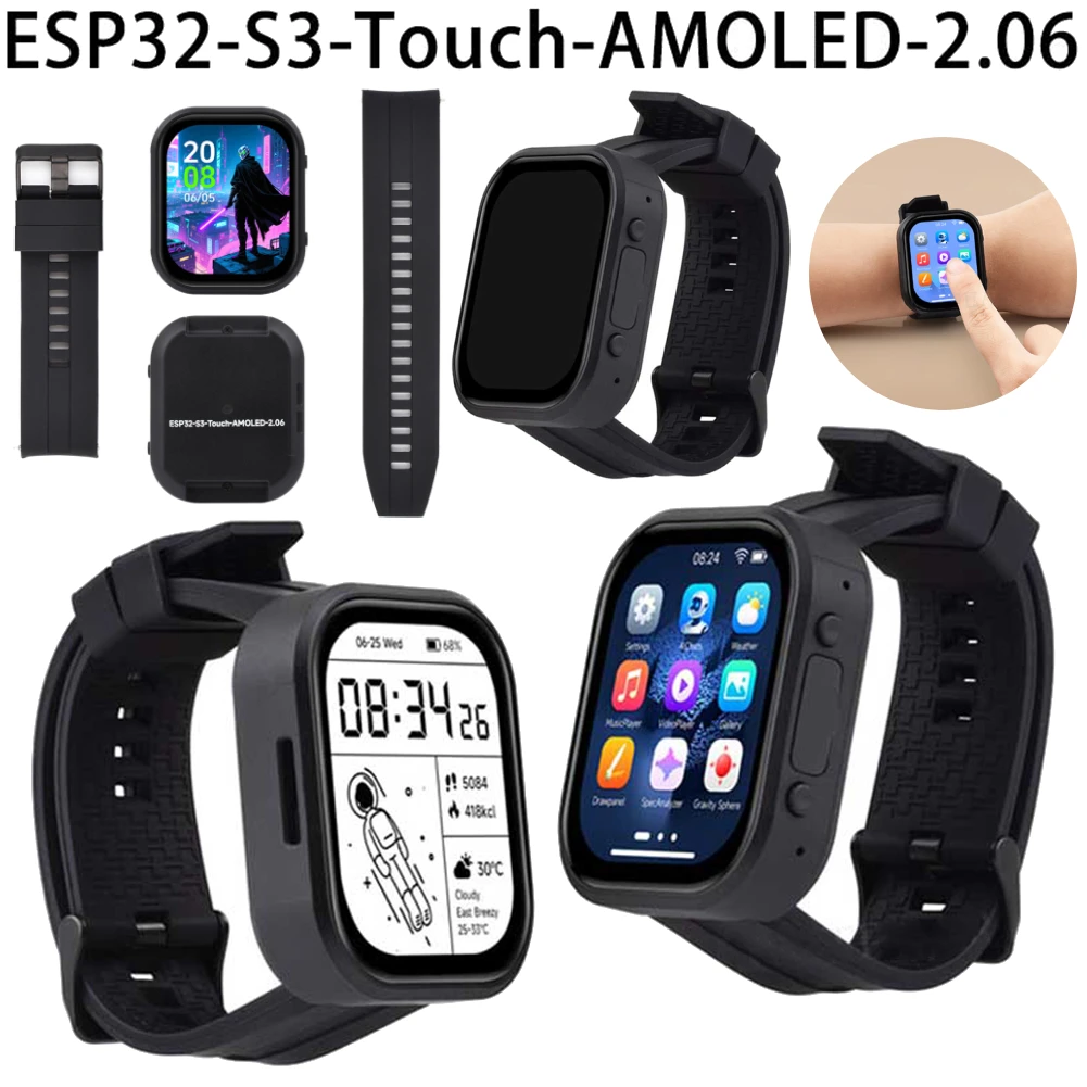 

DeepSeek AI Voice Chat ESP32 S3 Development Board 2.06 Inch Watch-Style AMOLED Display Development Board for ESP-IDF Arduino