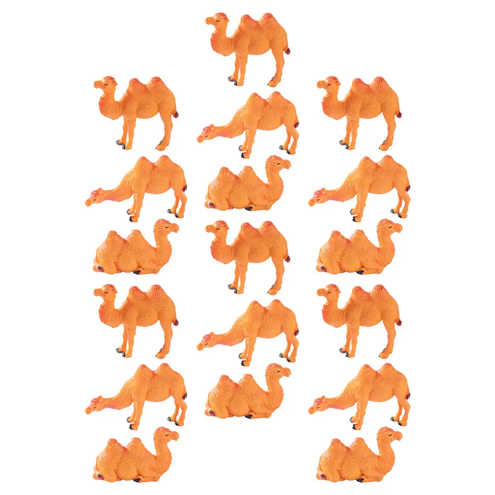 18-delige microlandschap kameel woestijn dierenbeeldjes versieren bruin plastic