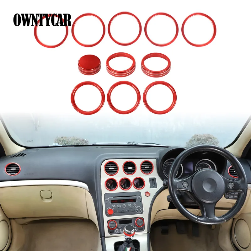 For Alfa Romeo 159/Brera/Spider 2004-2011 aluminum alloy car air conditioning volume knob decorative frame car accessories