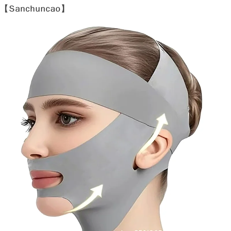 통기성 V 모양의 마스크 스트랩 이중 턱 감속기 페이스 슬리밍 붕대 페이스 리프팅 벨트 더블 데크 강화제 슬림 스트랩