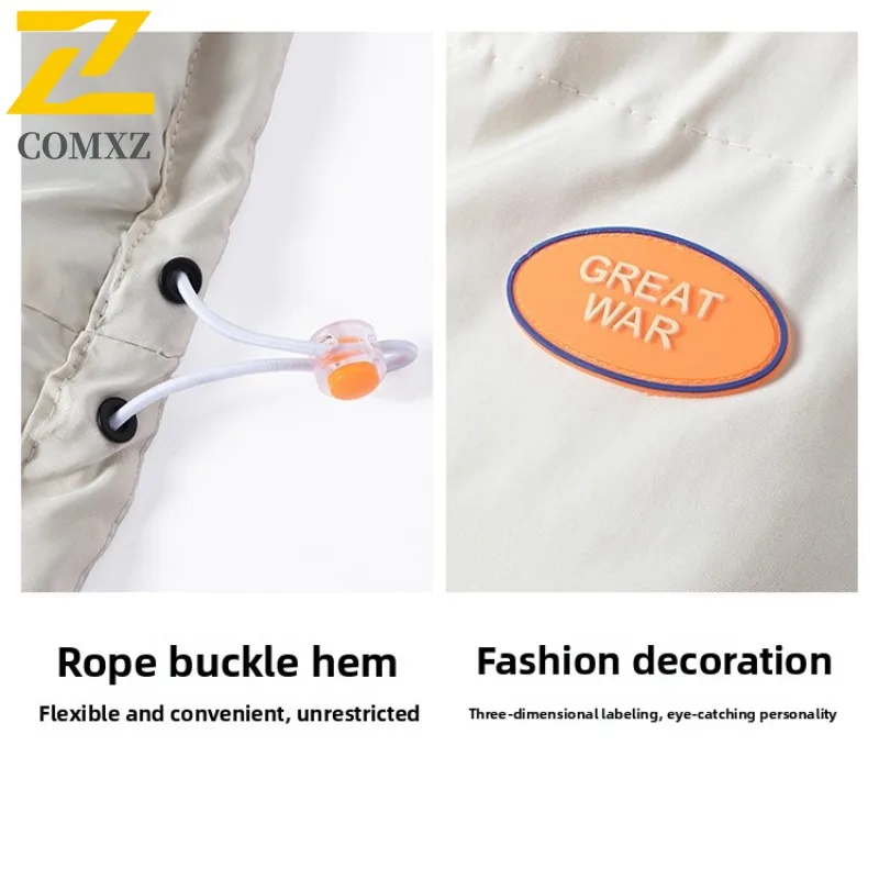 Men's Winter Thickened Workwear Cotton Jacket American style Fleece-Lined Hooded Parka Windproof Casual Overcoat Fit Camping