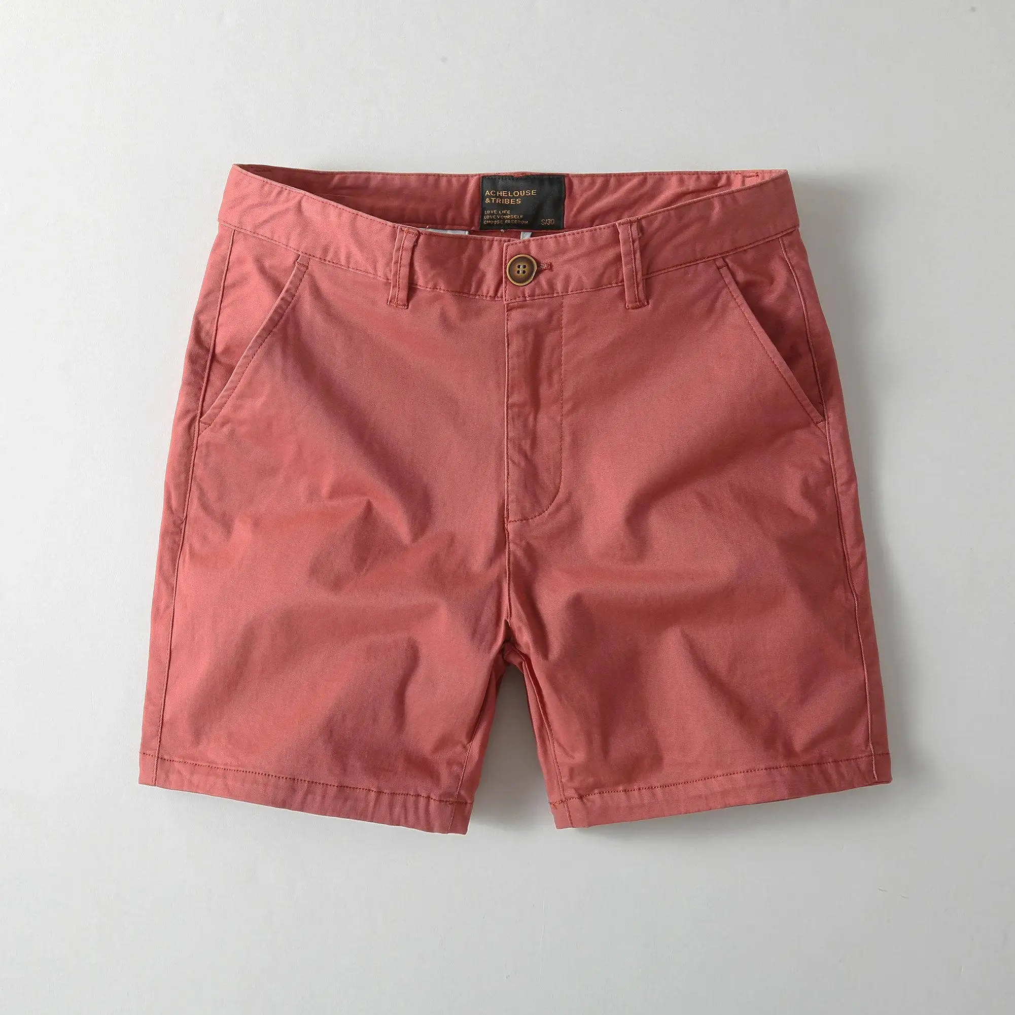 American Casual Pure Cotton Elastic Three-quarter Pants Men Summer Trend Slim Straight Khaki Workwear Four-quarter Shorts