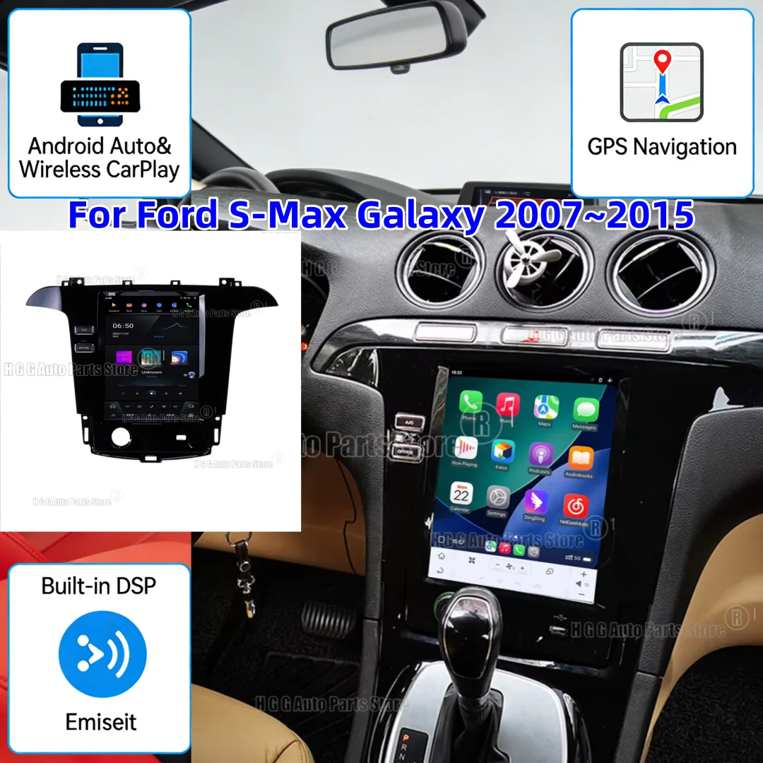Android IPS HD Screen Radio For Ford S-Max Galaxy 2007 2008 2009 2010 2011-2015 Car Multimedia Player GPS Navigation Audio Video