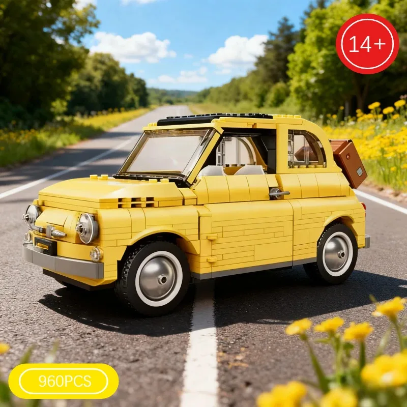 2025 nouveau 960 pièces blocs de créativité 10271 classique jaune modèle de voiture créateur assembler véhicule briques jouets pour garçons enfants cadeau