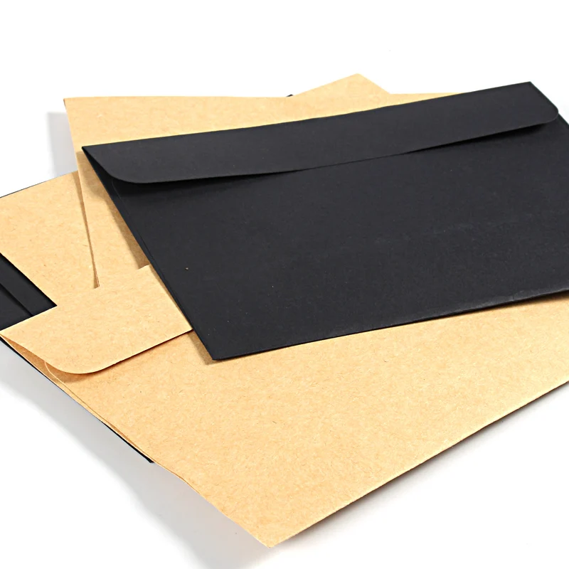 20 pcs/lot Black White Red Kraft Paper Envelopes Vintage European Style Envelope For Business Card Invitation