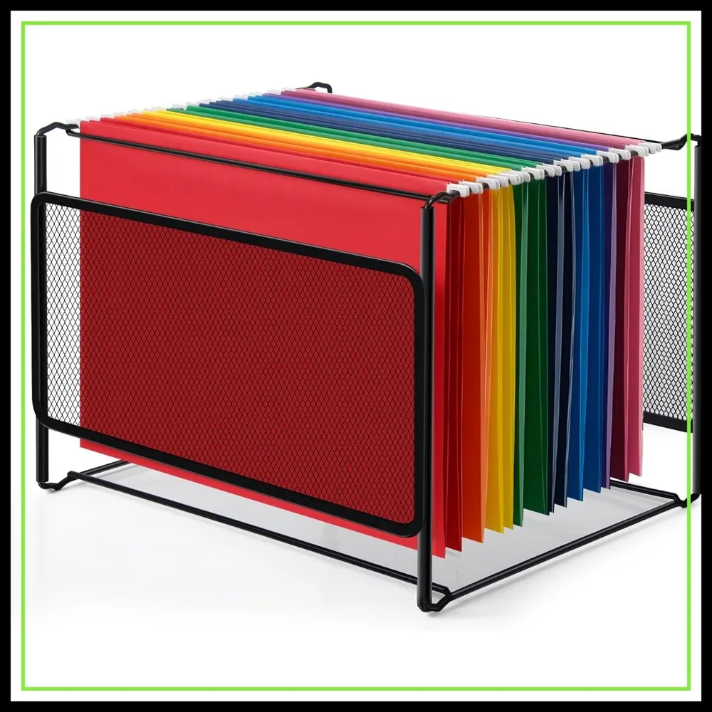 

Hanging File Organizer, Letter Size Folder with Metal Mesh, Space-Saving File Storage Box for Home Office