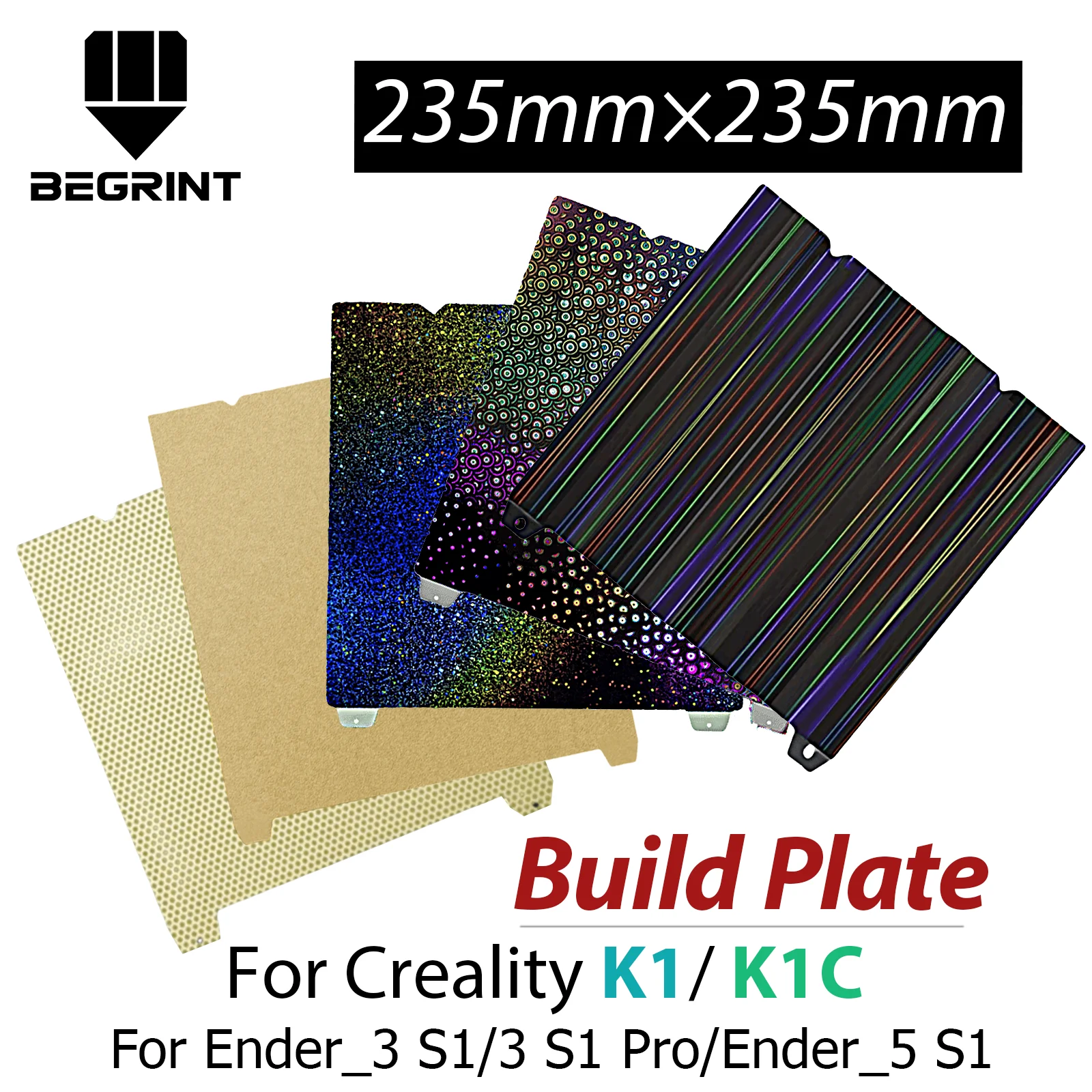 

Для Creality K1 K1C Кровать PEI Текстурированная рабочая пластина Гладкий магнитный лист 235x235 Для 3D-принтера Ender 5 S1 Ender 3 V3 Se Plate
