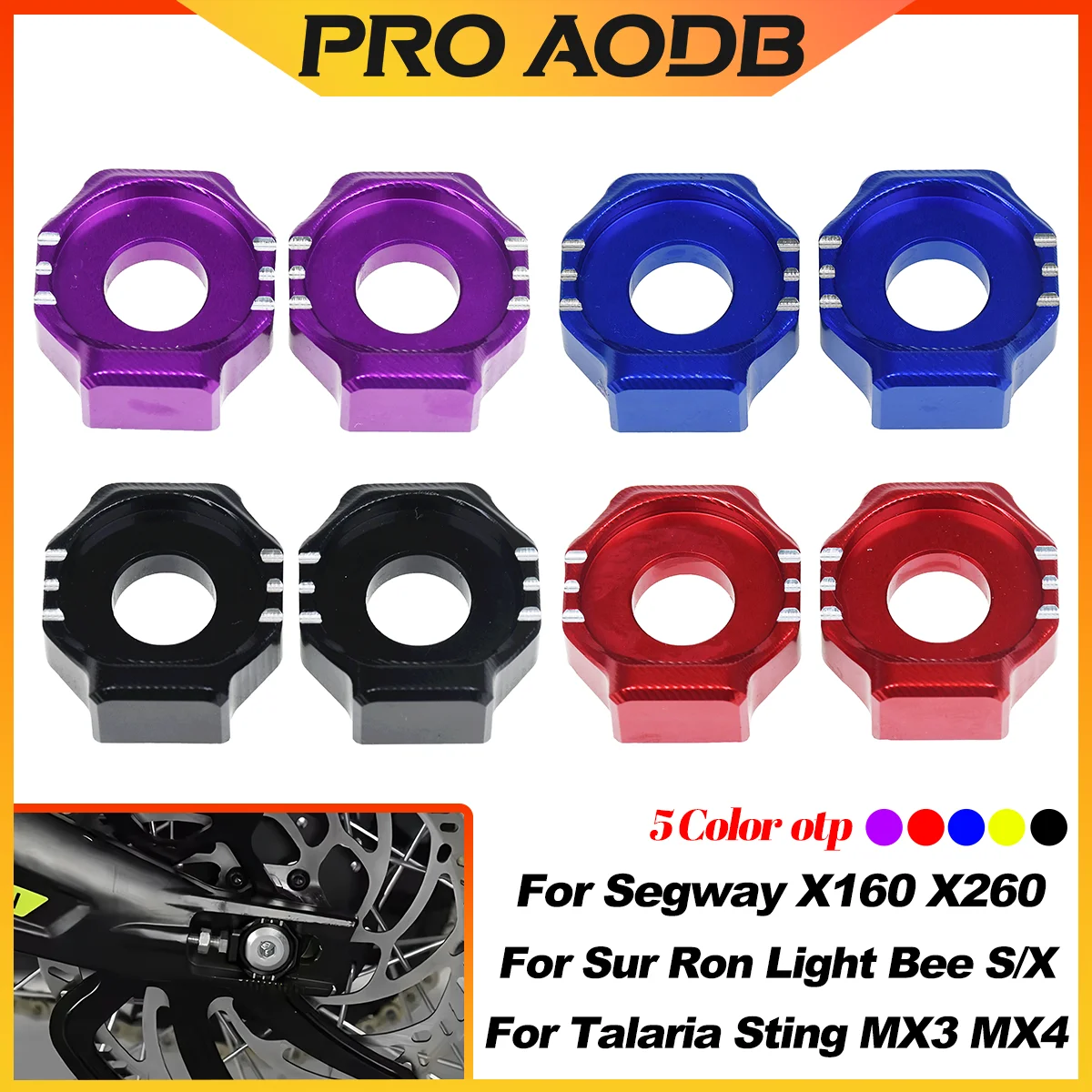 CNC Rear Axle Nut Bolt Chain Adjuster Axle Block For Surron Talaria Sting Sur Ron Light Bee S X For Segway X160 X260 Ebike Parts