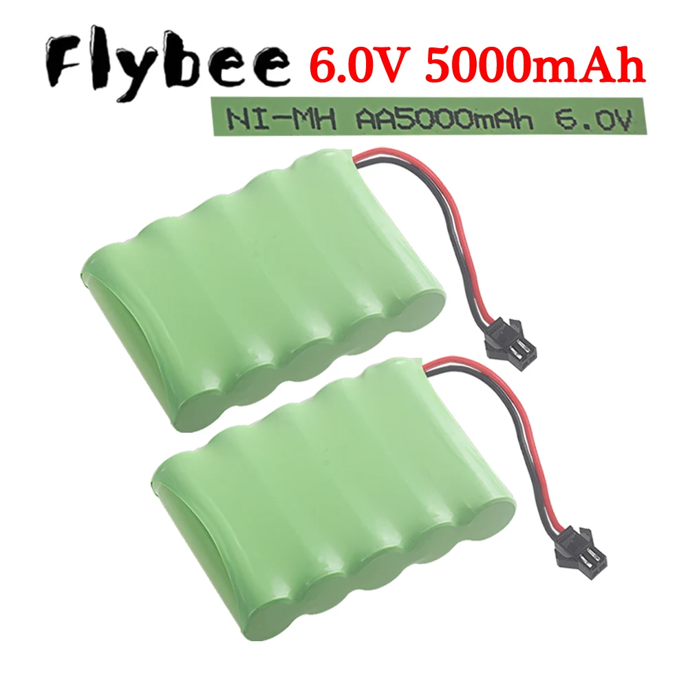 6V 5000mAh NIMH SM-2P Plug AA Battery For RC Toys Cars Robots Tanks Gun Boats 5*Aa NI-MH 3000mah 6v Rechargeable Battery Pack