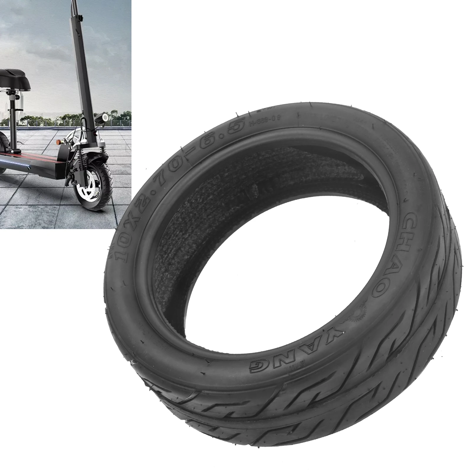 

10x2.70‑6.5 Electric Scooter Tyre Cover Tire High Quality Easy Using Durable for Balance Scooter 10 Inch Vacuum Rubber Wheel