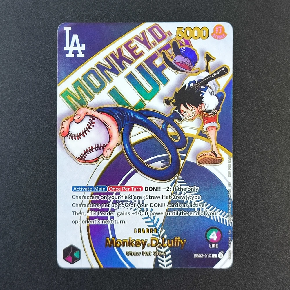 Self Made One Piece English Baseball Series Luffy EB02-010 Nami Ace OP13-002 Hot Stamping Game Collection Card Toy view 6