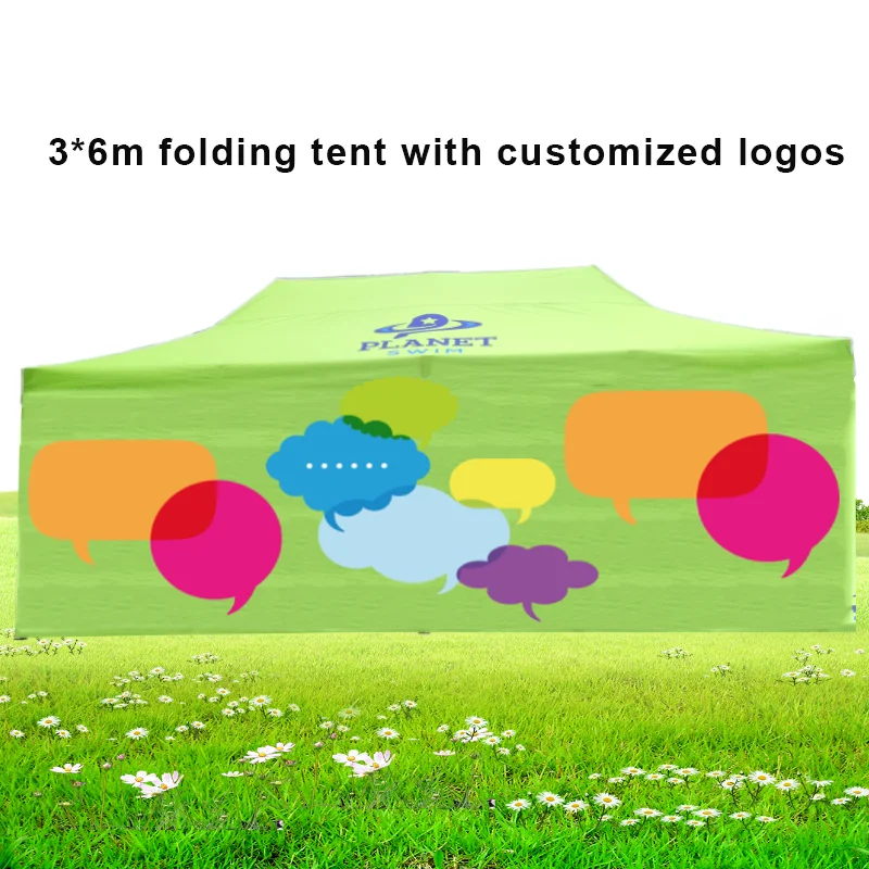 3x6 Aluminum Gazebo  Outdoor Shelter Easy Up Canopy Folding Tents Customized Logo Customized Color For Commercial Promotion