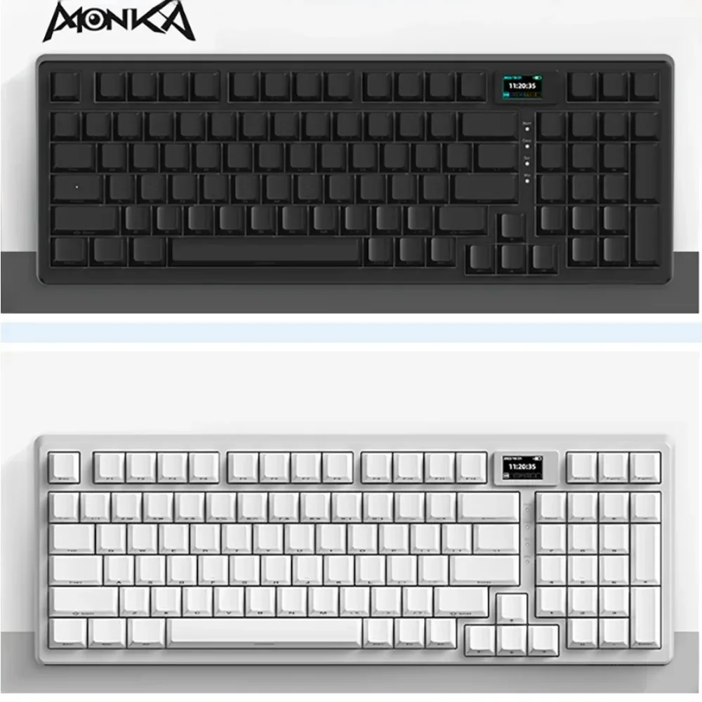 

MONKA 3098Pro Wireless Mechanical Keyboard 98% Layout 3-Mode Customized BT/2.4G/Wired Hot Swap Side Carving Translucent Gasket