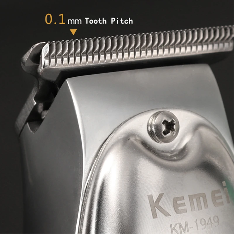 Kemei Professional Hair Clipper All Metal Men Electric Cordless Hair Trimmer 0mm Baldheaded T Blade Finish Haircut Machine 1949