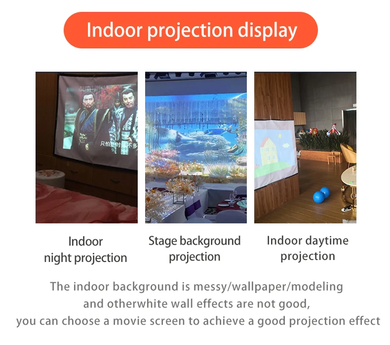 VEIDADZ Projector Screen White Less Creases 60-200 inch Soft High Density Portable Foldable Projection Screen for Outdoor Movie