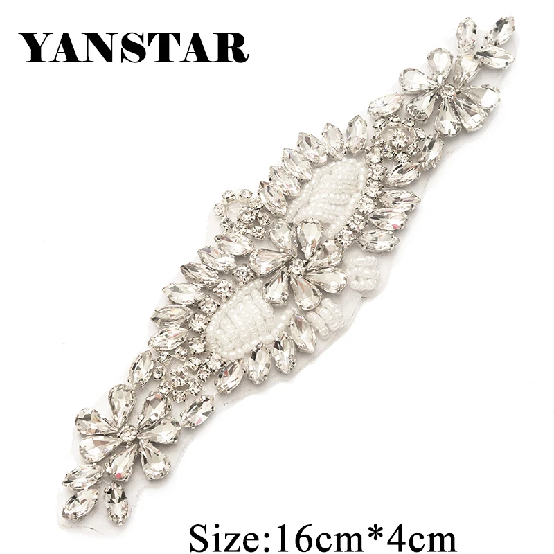 

YANSTAR 30pcs Wholesale Crystal Rhinestones Appliques For Wedding Dress Sash Rhinestones Appliques Patch For Bridal Belt YS873