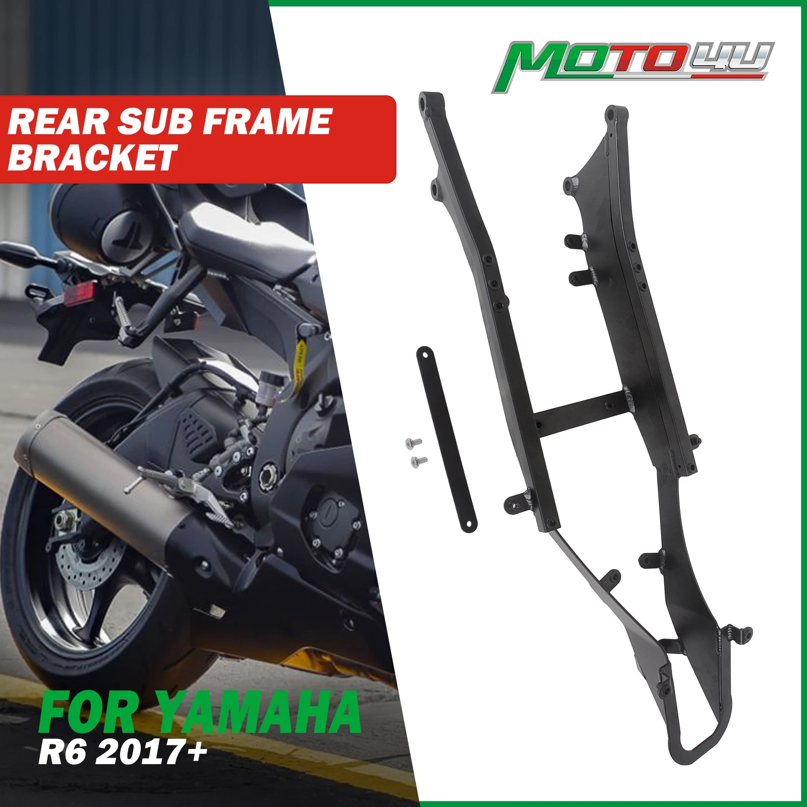 MOTO4U For YAMAHA YZF-R6 R6 2017 2018 2019 2020 Aluminum Rear Sub Frame Rear Fairing Stay Bracket Subframe Replacement Racing