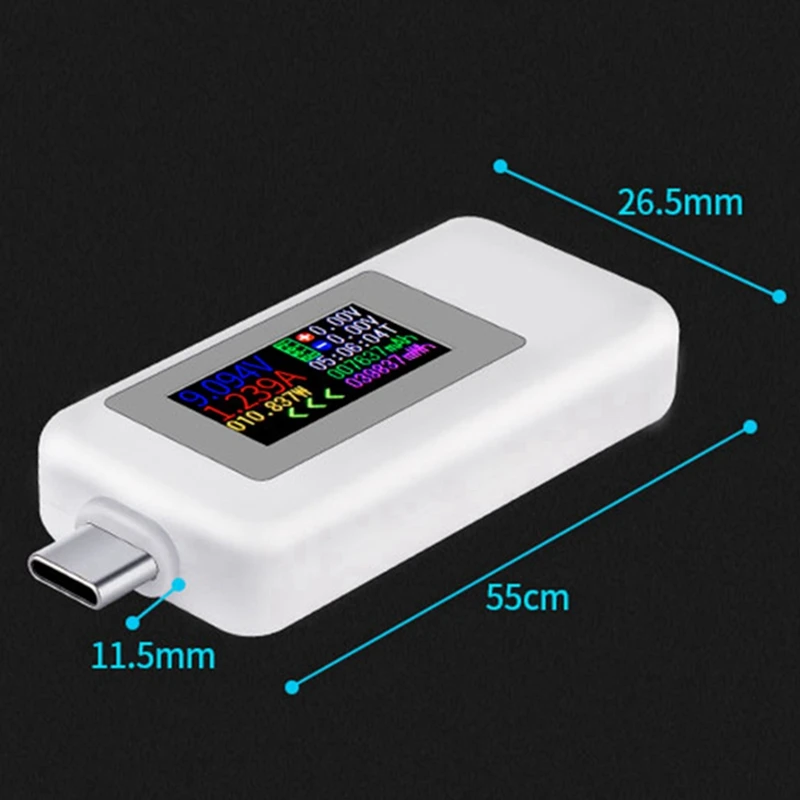 Type-C Two-Way Tester, 4-30 (V) Tester, Color Screen USB Current And Voltage Tester, USB-C Two-Way Tester