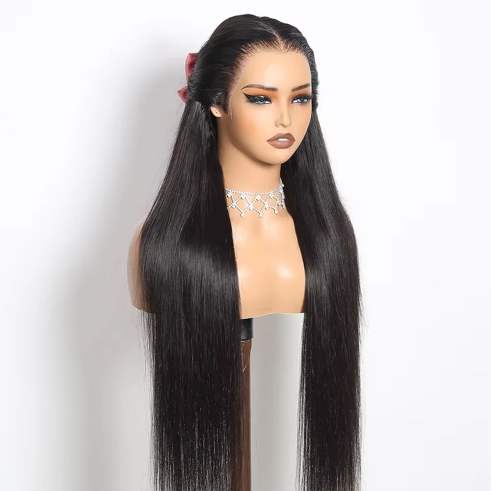 

Предварительно нарезанные парики из натуральных волос 5x5 без клея, прямые, с кружевной основой 360, с завязками, 13x4 HD кружевной фронтальный парик для женщин