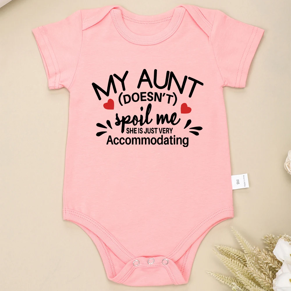 My Aunt Spoil Me Cute Newborn Girl Clothes High Quality Infant Onesies Pure Cotton Short Sleeve Summer Baby Boy Bodysuits