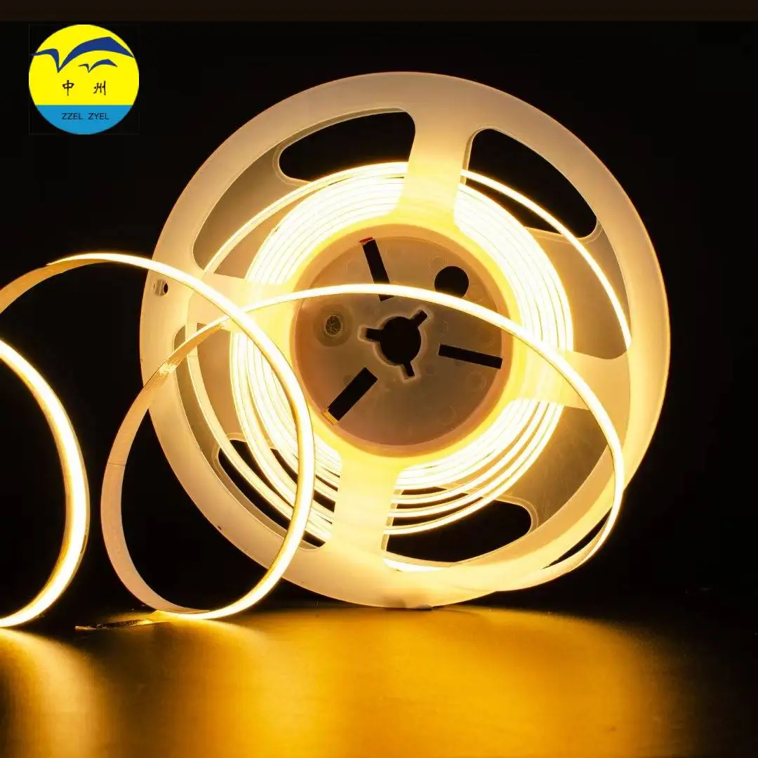 

ZZEL ZYEL 384LED/M DC12V 24V 8mm Width COB LED Flexible Strip NoSpot Linear Ribbon Light 10Watt/M Cold/Warm//Nature White/Yellow