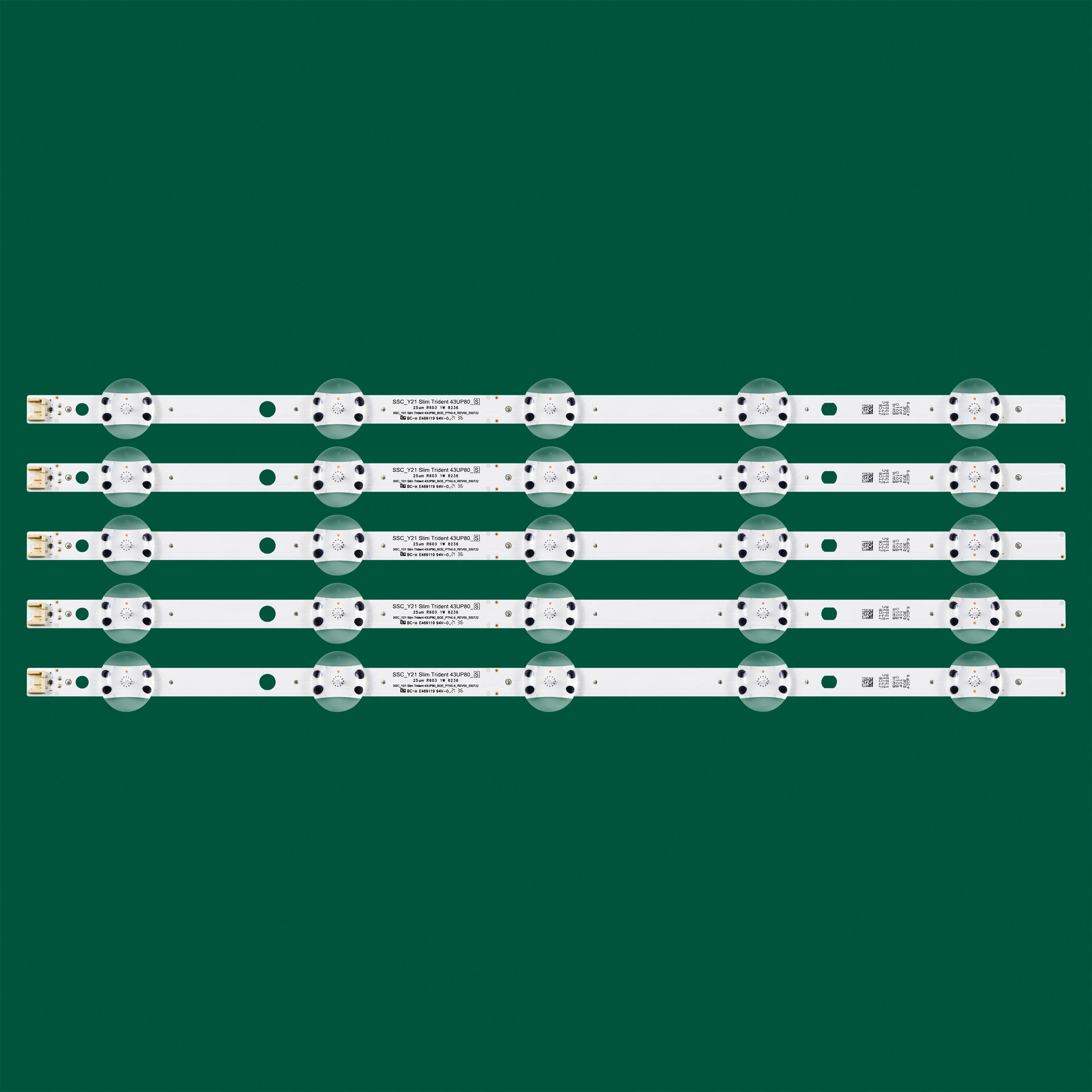 Strip lampu latar LED 5LED, HC430DQG-V ramping untuk LG 43NANO75TPA 43NANO753PA 43NANO776PA SSC_Y21