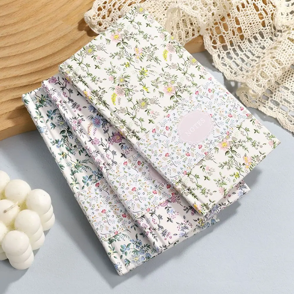 Durable Stylish A6 Cloth Notebook Fabric Cover Morandi Embroidered Notebook Compact Cotton Cloth Binding Student Diary Student