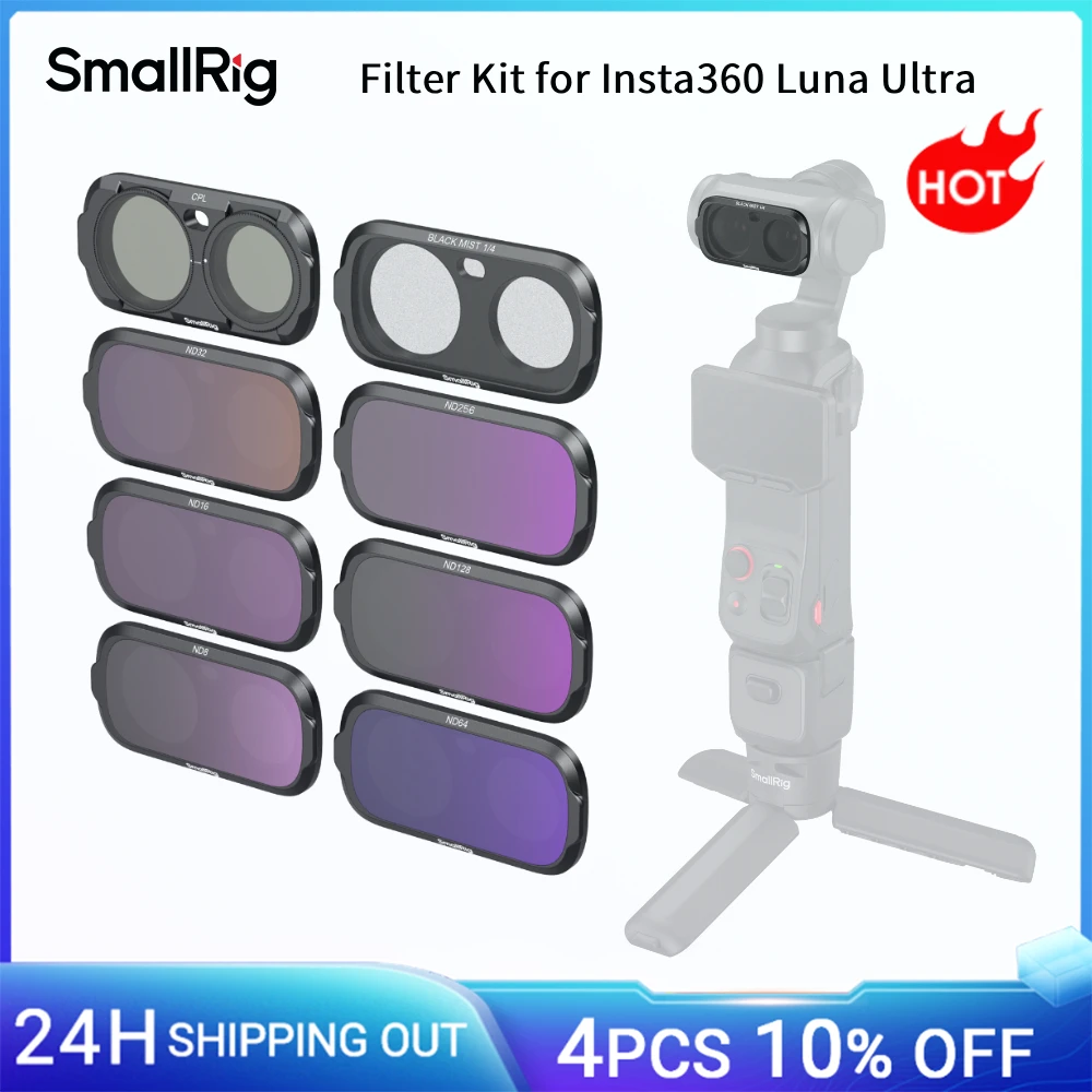 Image of SmallRig Filter-Set für Insta360 Luna Ultra mit ND8 / ND16 / ND32 / ND64 / ND128 / ND256 / CPL / 1/4 Schwarzer Diffusionsfilter 6687