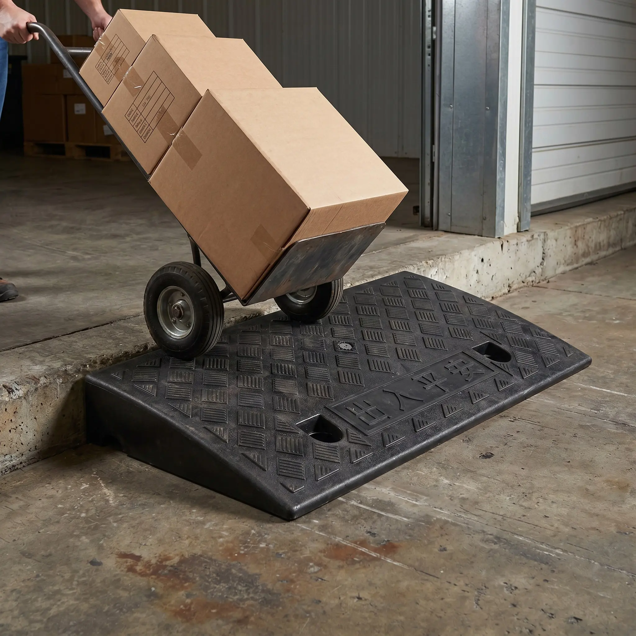 Plastic Rubber Threshold Ramp Mat Portable Lightweight Heavy Duty Slope Pad for Cars Motorcycles Wheelchairs Driveway Curb Ramps