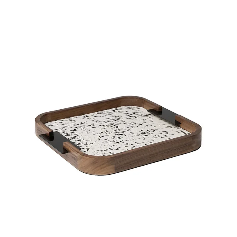 

Modern and minimalist retro walnut fragrance tray, jewelry plate, living room, coffee table, home, wardrobe, storage plate, orna