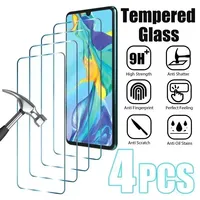 4PCS Tempered Glass For Huawei P30 Pro P20 P40 Lite E P Smart Z 2019 2021 Mate 20 Screen Protector for Honor 50 20 10 Lite X8 9X