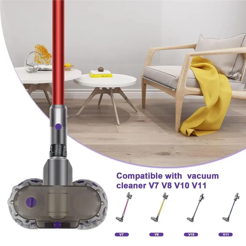 AT28-Dual-Use Electric Mop Head For Dyson V15 V11 V10 V8 V7 Wet And Dry Vacuum Cleaner Parts Including Removable Water Tank