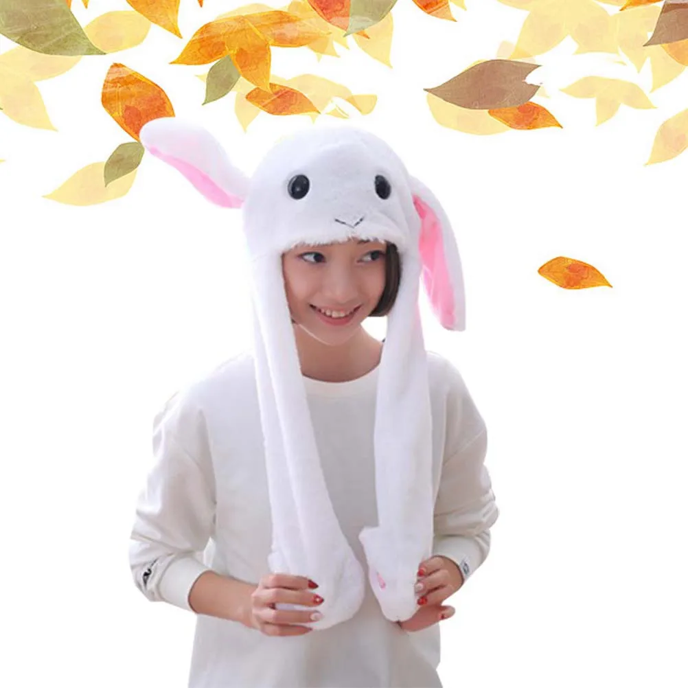 

Moving Ear Hat with Ears Kids Halloween Bunny Beanie That Move Funny Animal Hats
