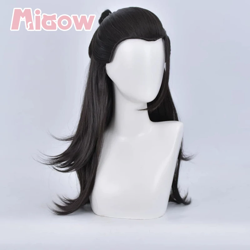 Heat Resistant Synthetic Cosplay Wig, Black Half-up Long Heat Resistant Synthetic Hair for Anime Halloween Cosplay Party 6