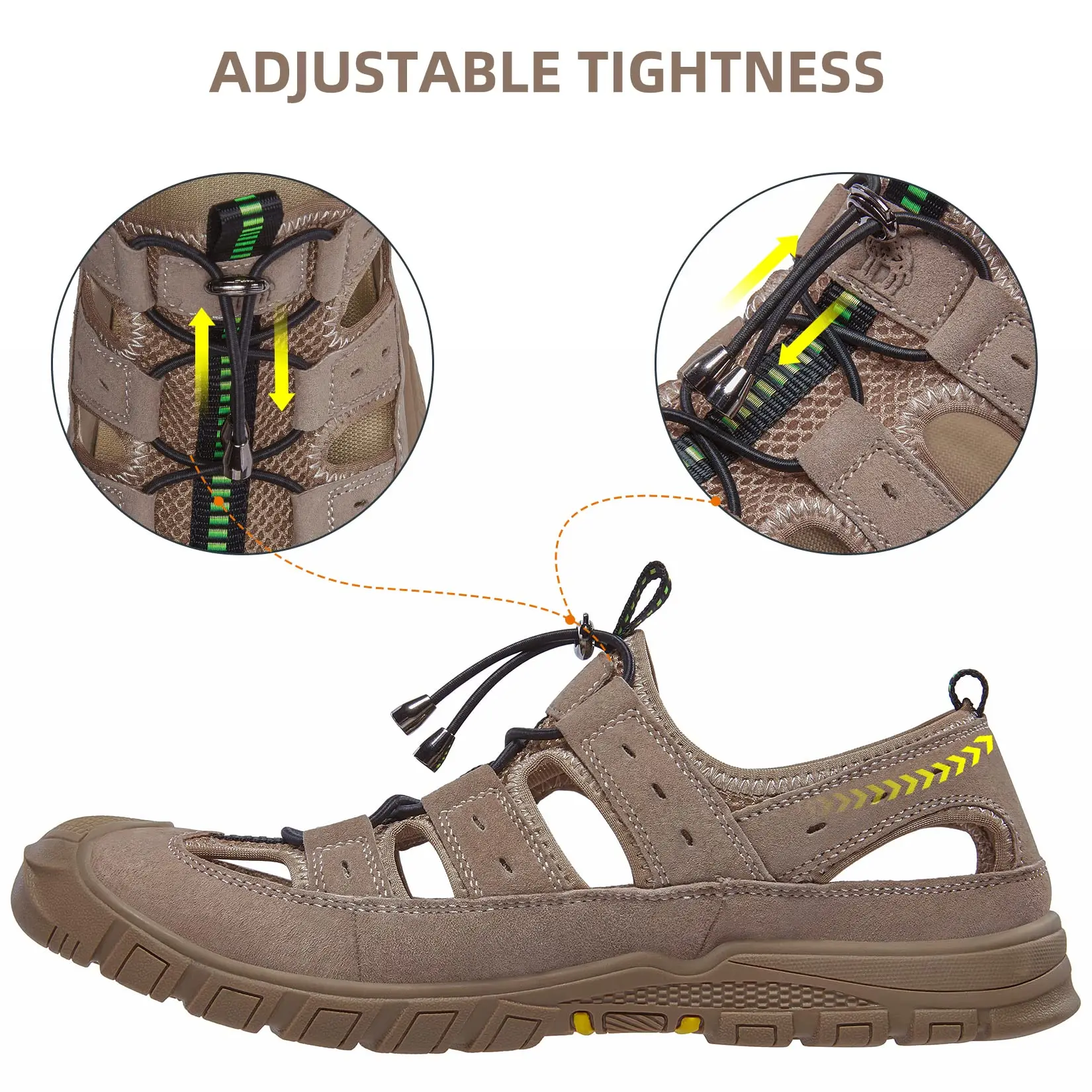 GOLDEN CAMEL Hiking Sandals Closed Toe Sandals for Men Adjustable Fishman Athletic Sandals Comfortable Summer Beach Shoes Sport