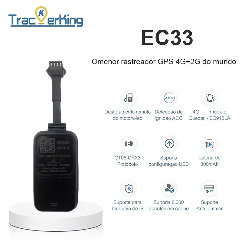 EC33 PURA 4G GPS Tracker 3pcs TrackerKing GPS Rastreador 300mah Battery With Acc Alarm GPS GSM SMS Locato
