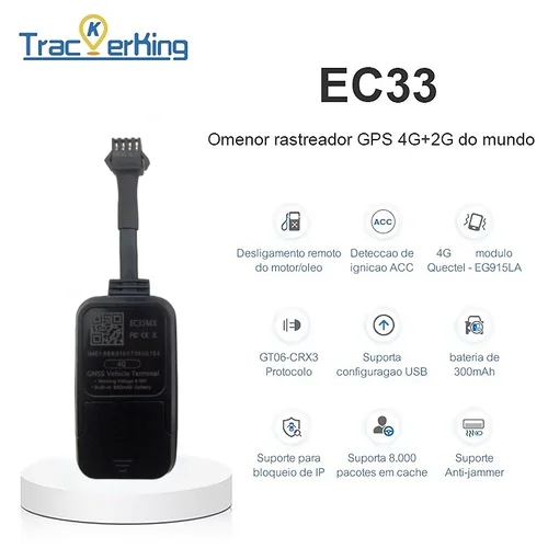Imagen 2 del producto EC33 PURA 4G GPS tracker 3 uds TrackerKing GPS Rastreador 300mah batería con alarma Acc GPS GSM SMS Locato
