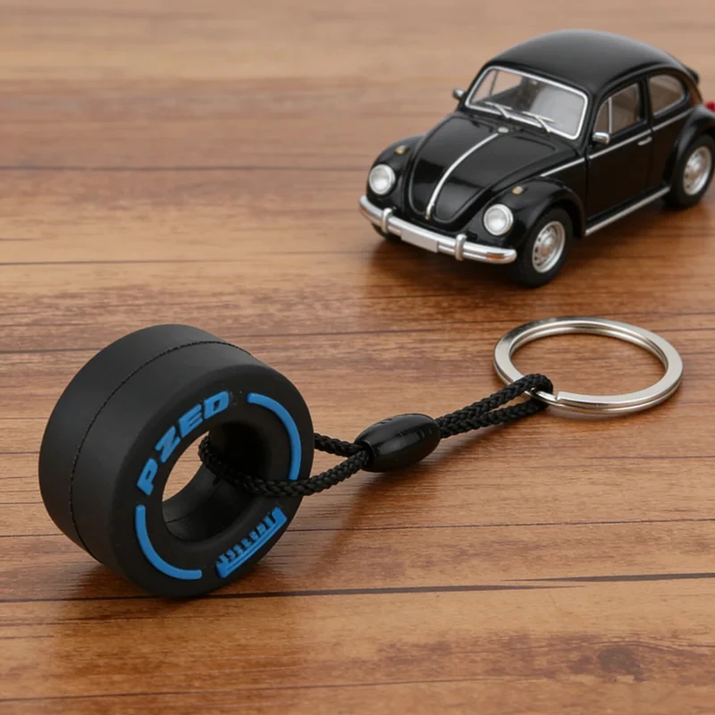 Fashion Creative PVC Tire Keychain Tire Key Car Modification Car Pendant Tire Keychain