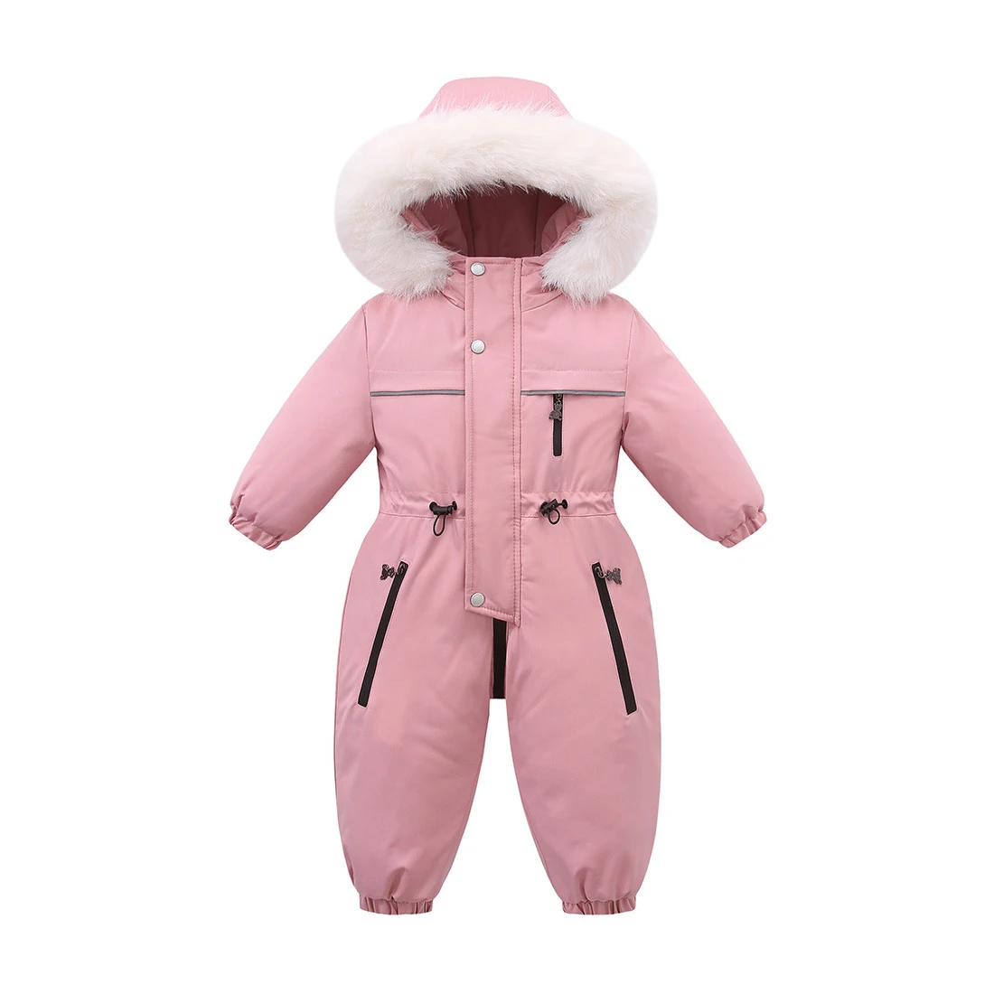 AYNIGIELL 2024 New Winter Baby Rompers Thick Warm Infant Hooded Inside Fleece Jumpsuit Newborn Boy Girl Toddler Clothing