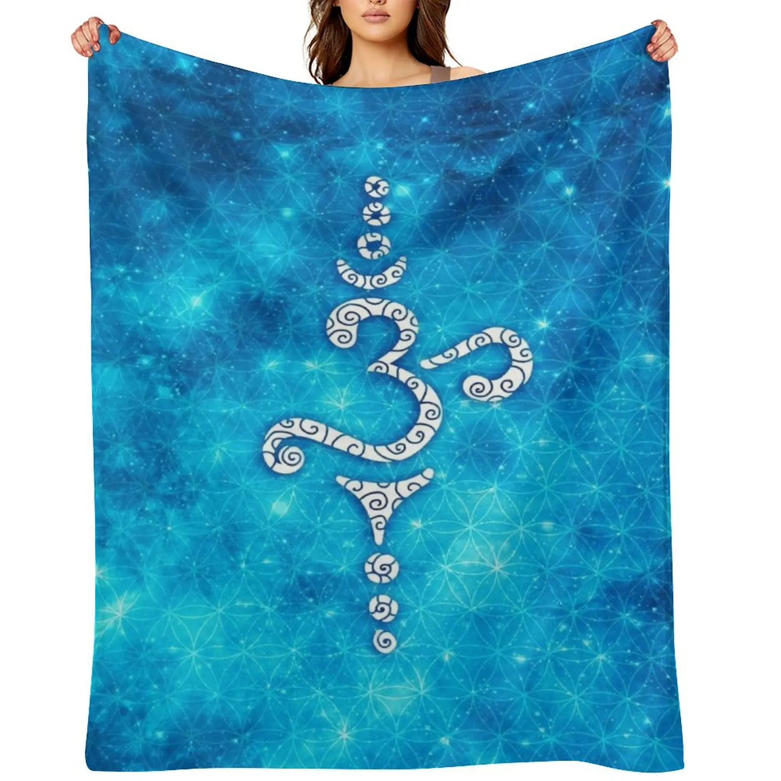 

OM Mantra, Sound of the Universe, Flower of Life Throw Blanket Loose christmas decoration Flannels Blankets