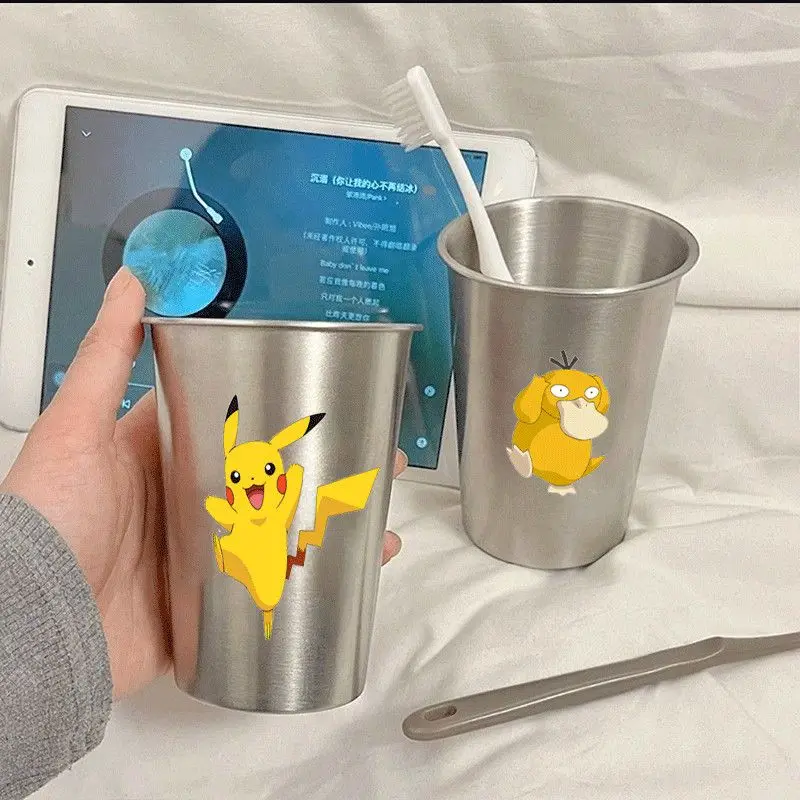 

Pokémon Pikachu 304 Stainless Steel Mouthwash Cup Cute Children Household Mouthwash Cup Cartoon Anime Couple Wash Cup