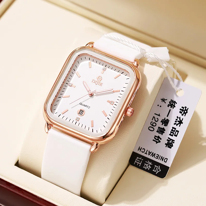 Fashion Women's Watch Luxury Silicone Strap Quartz Wristwatch Simple Elegant Bracelet With Date Luminous Hands Original Brand
