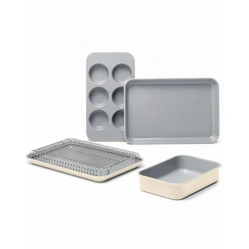 Ceramic coated baking pan set, mini baking pan set, non-stick cake pan, baking pan, cooling rack